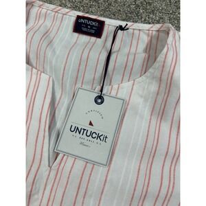 UNTUCKit Durfort Tunic Top Striped 3/4 Sleeve Regular Fit Size 10 NWT #0256
